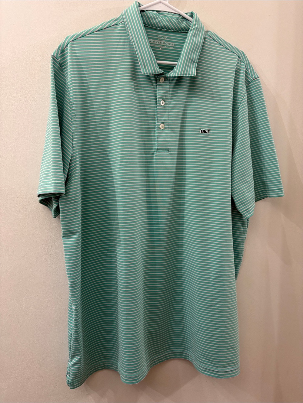 Vineyard Vines Mint Green Striped Polo Shirt - men’s XL - golf